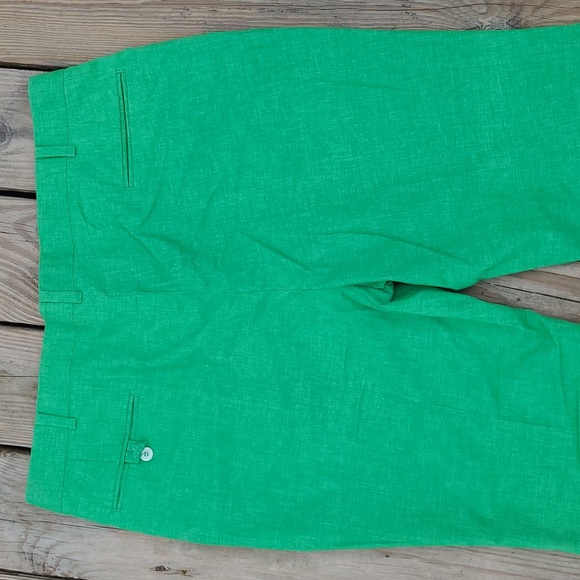 Vintage 60s 70s Bright Grass Green Full Length Fitted Pants No Size Tag - Picture 14 of 17